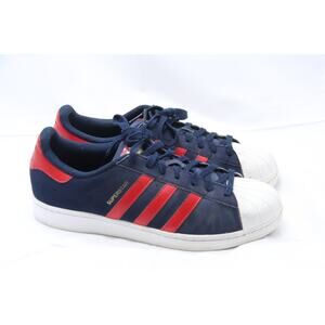 Adidas Originals Superstar Shoes Men's Size 11 Blue Red Nubuck Sneakers C77387